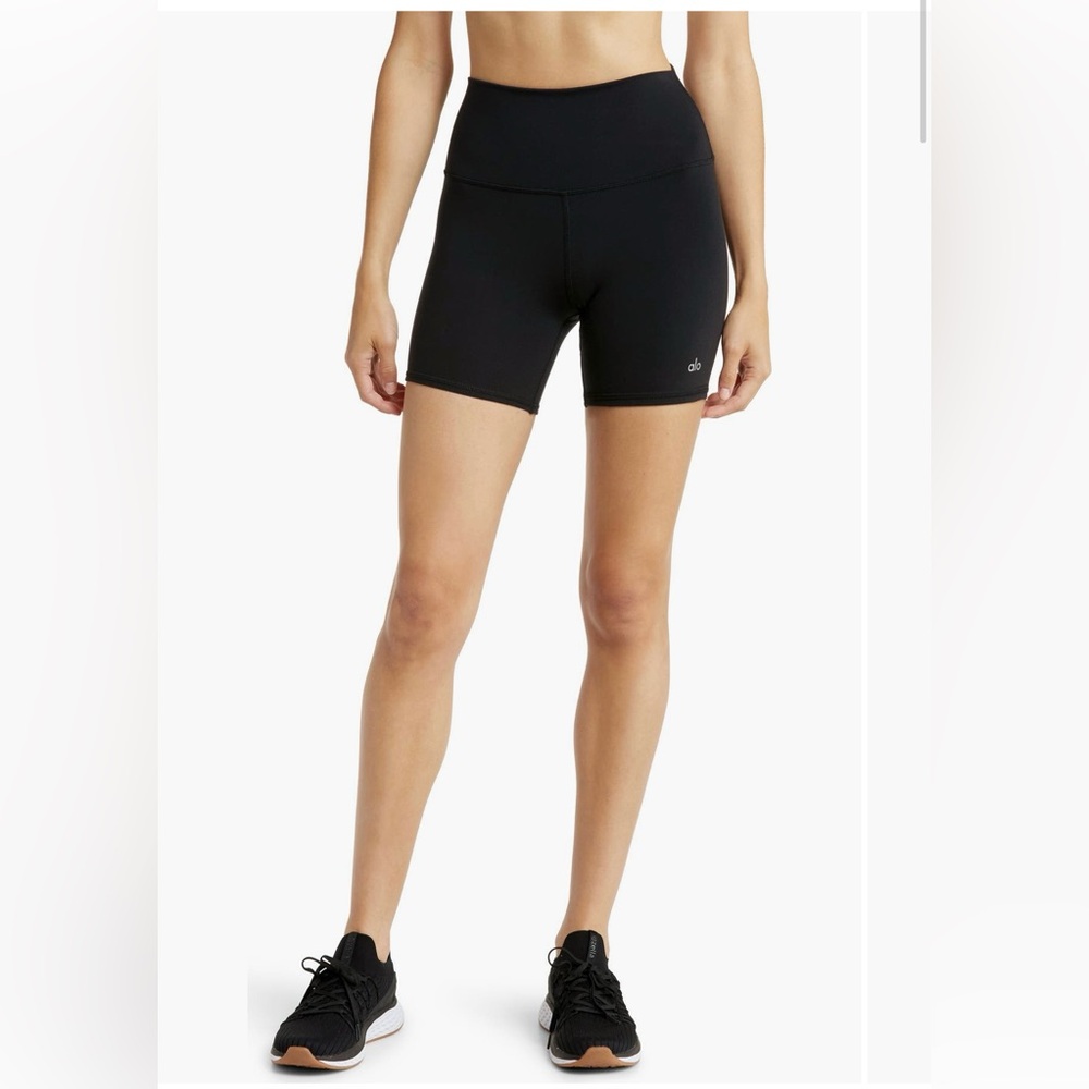 Alo Yoga Black High Waist Bike Shorts